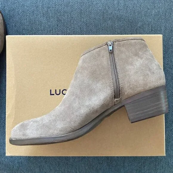 Like New - Lucky Brand Brindle Oiled Suede Boots - Size 10 - Picture 3 of 8